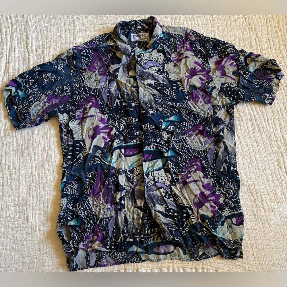 Vintage Mondo Di Marco Short Sleeve Button Up Shirt Mens 50 Medium Made In Italy
